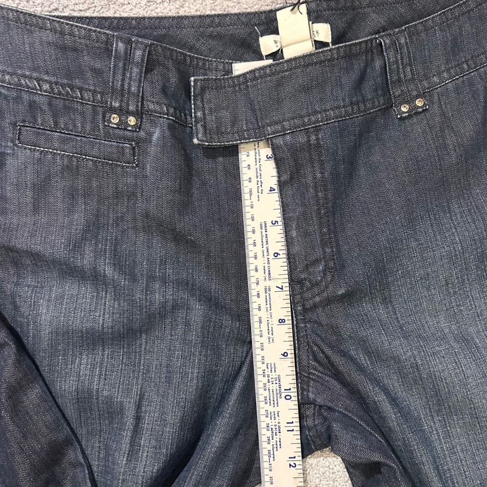 White House Black Market Flare Jeans 14R Dark Wash Y2K Officecore Minimalist - Picture 7 of 11